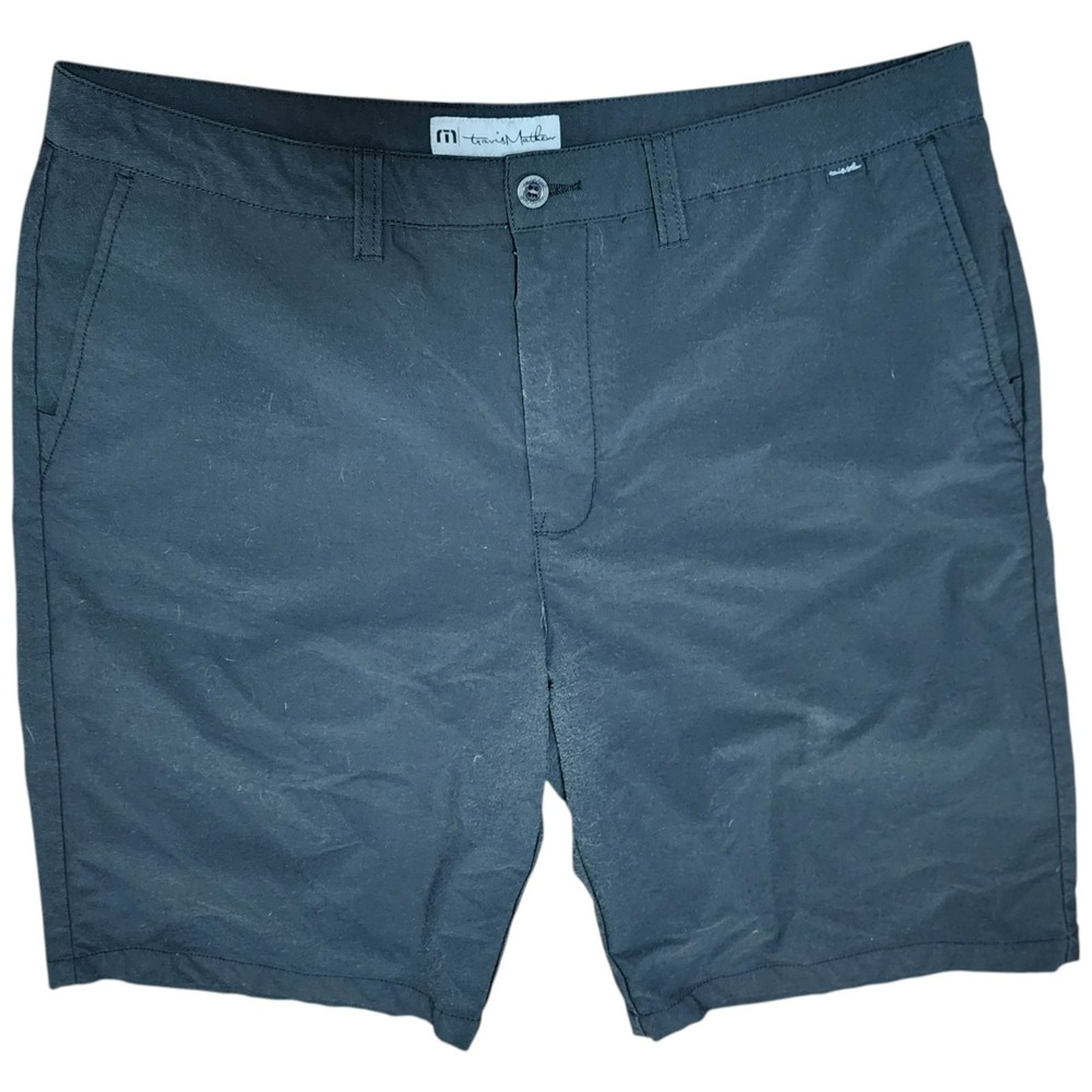 Travis Mathew Beck Performance Shorts Men's 38 Black Golf‎ Stretch 4-Pocket